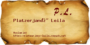 Platzerjanó Leila névjegykártya